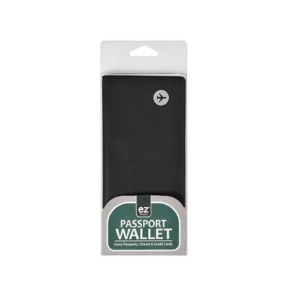 EZ Black 1Pc PVC ID Cards Passport Travel Document Tickets Wallet Holder Organiser