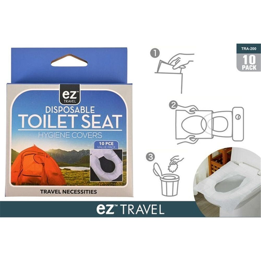 EZ Travel 10pc Toilet Seat Camping Cover Travel Portable Biodegradable Disposable Sanitary