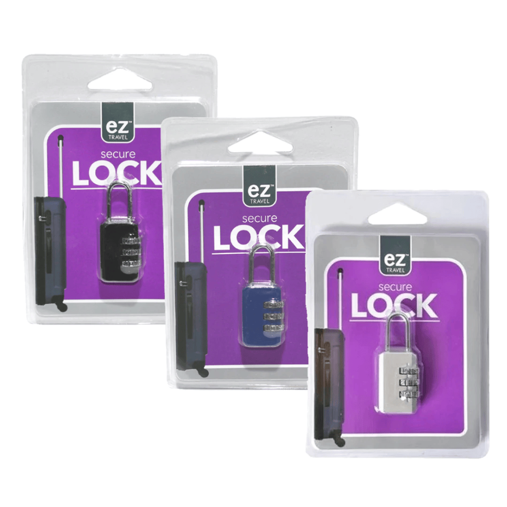 EZ Travel 1x EZ Travel Secure Lock Mini Combination Padlock Swivel Shackle Resettable Code