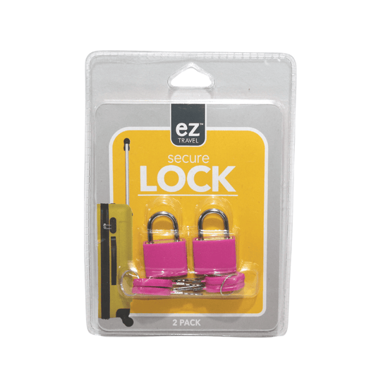 EZ Travel 2pcs Mini Padlock with Key for Secure Safe Travelling Swivel Shackle