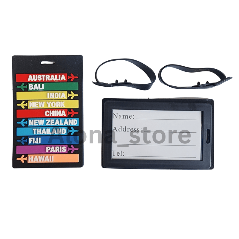 EZ Travel 2pcs PVC Luggage Tags 10.5X6.5CM Fashion Creative Letter Bags Travel Label Lost