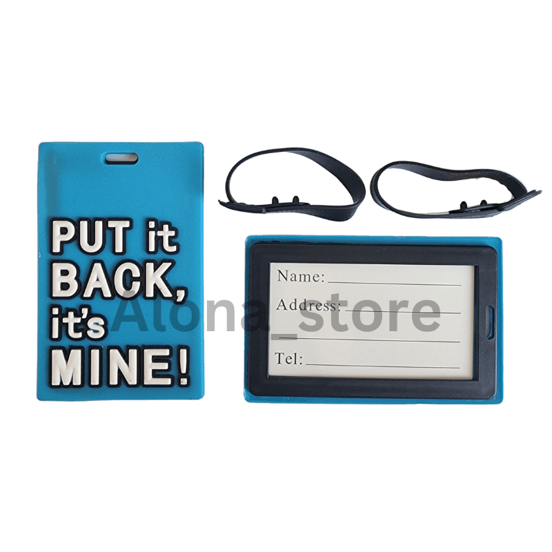 EZ Travel Blue 2pcs PVC Luggage Tags 10.5X6.5CM Fashion Creative Letter Bags Travel Label Lost