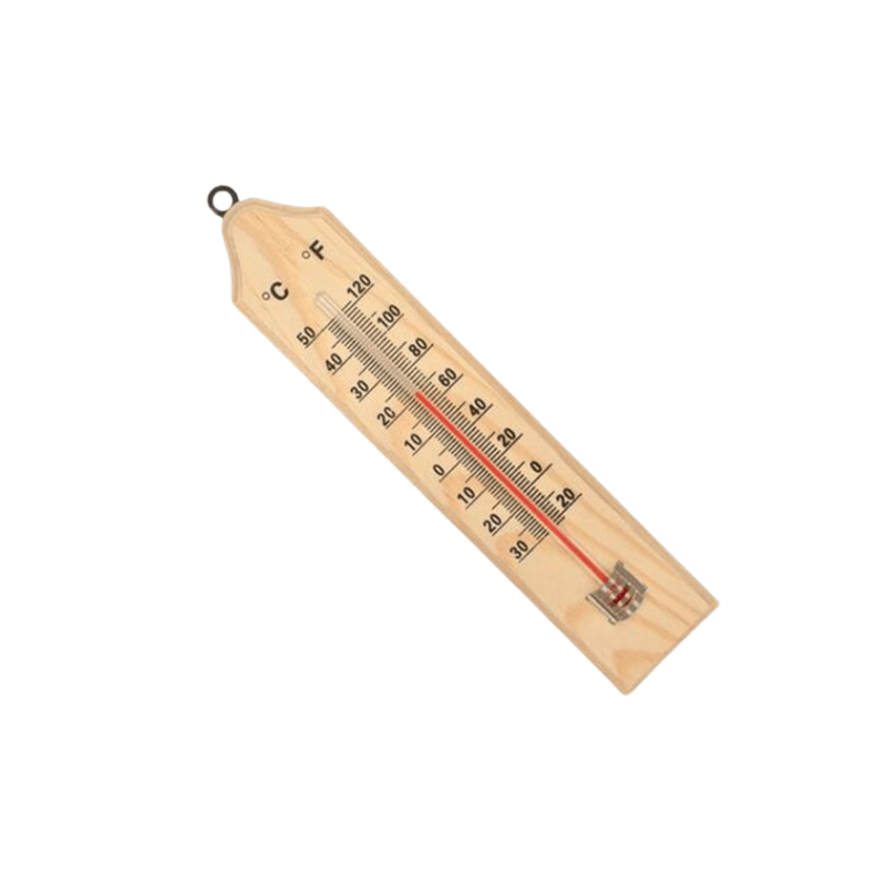 Feldspar Thermometer Temperature Wood Measure Celsius Fahrenheit Indoor Outdoor