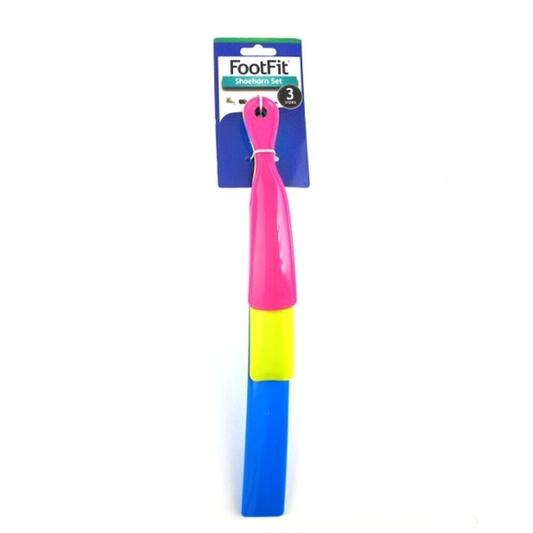 FootFit Shoe 3 Pack Portable Pocket Easy Shoe Horn 18cm 25cm 37cm Shoespooner Spoon Helper