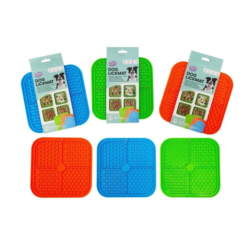 Fuzzy Friends Dog Lick Mat Slow Feeder Non-Slip Pet Calming Mat for Wet Food & Treats Peanut