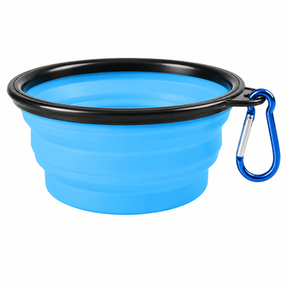 Fuzzy Friends Pet bowl Light Blue Pet Dog Cat Portable Silicone Collapsible Travel Food Bowl Water Dish Feeder
