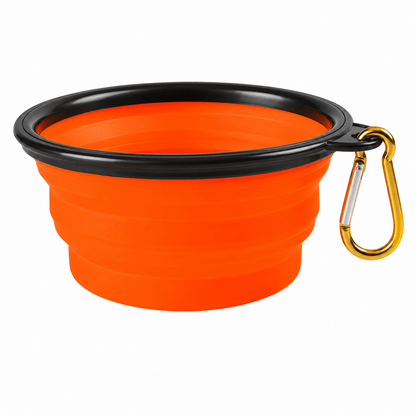 Fuzzy Friends Pet bowl Orange Pet Dog Cat Portable Silicone Collapsible Travel Food Bowl Water Dish Feeder