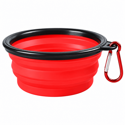 Fuzzy Friends Pet bowl Red Pet Dog Cat Portable Silicone Collapsible Travel Food Bowl Water Dish Feeder