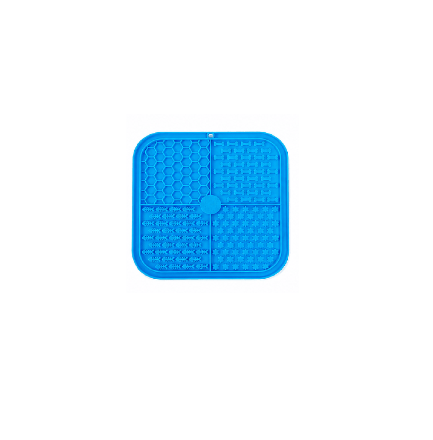 Fuzzy Friends Pet Feeding Bowls Blue Dog Lick Mat Slow Feeder Non-Slip Pet Calming Mat for Wet Food & Treats Peanut