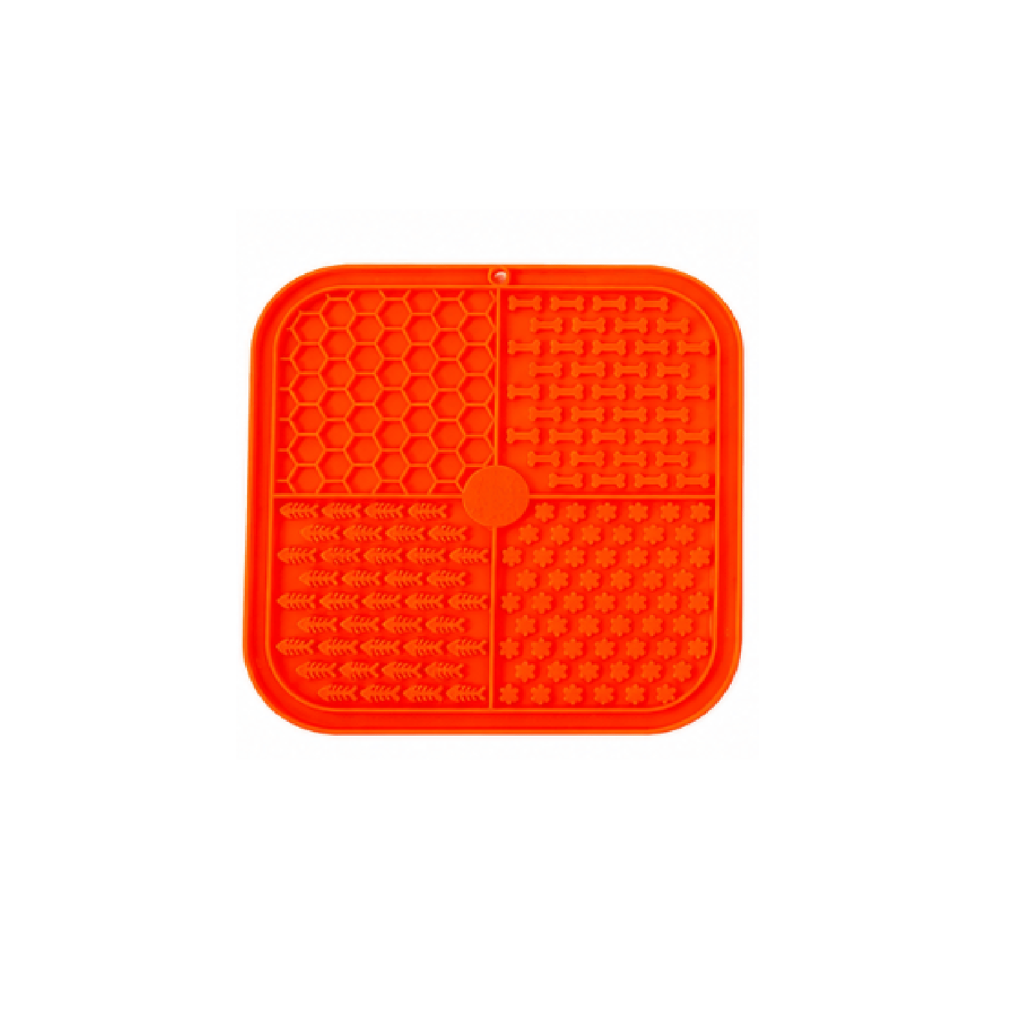Fuzzy Friends Pet Feeding Bowls Orange Dog Lick Mat Slow Feeder Non-Slip Pet Calming Mat for Wet Food & Treats Peanut