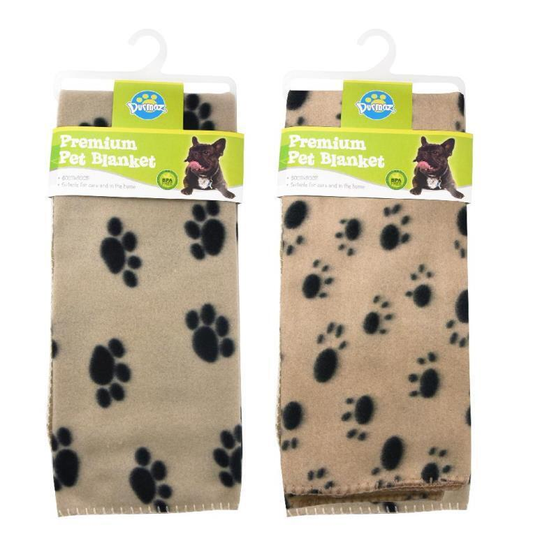 Fuzzy friends Pet Warmer Small Paws Premium Warm Pet Mat Paw Print Cat Dog Puppy Fleece Soft Blanket Bed Cushion