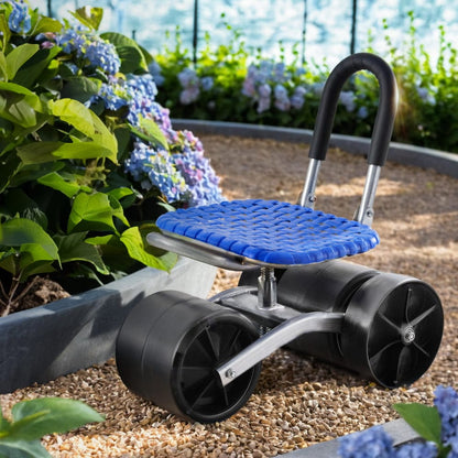 Gardeon Baby & Kids > Baby & Kid's Toys > Outdoor Play Equipment Gardeon Garden Stool Seat Foldable with Wheels Blue