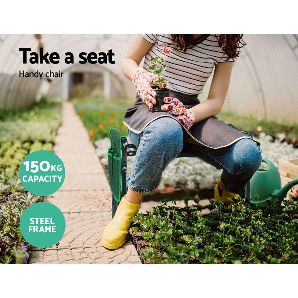 Gardeon Furniture > Outdoor > Outdoor Benches Gardeon Garden Kneeler 3-in-1 Padded Seat Stool Outdoor Bench Knee Pad Foldable