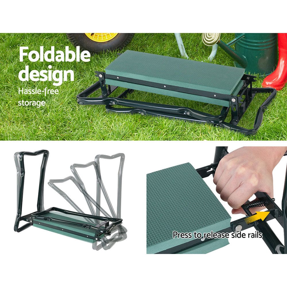 Gardeon Furniture > Outdoor > Outdoor Benches Gardeon Garden Kneeler 3-in-1 Padded Seat Stool Outdoor Bench Knee Pad Foldable