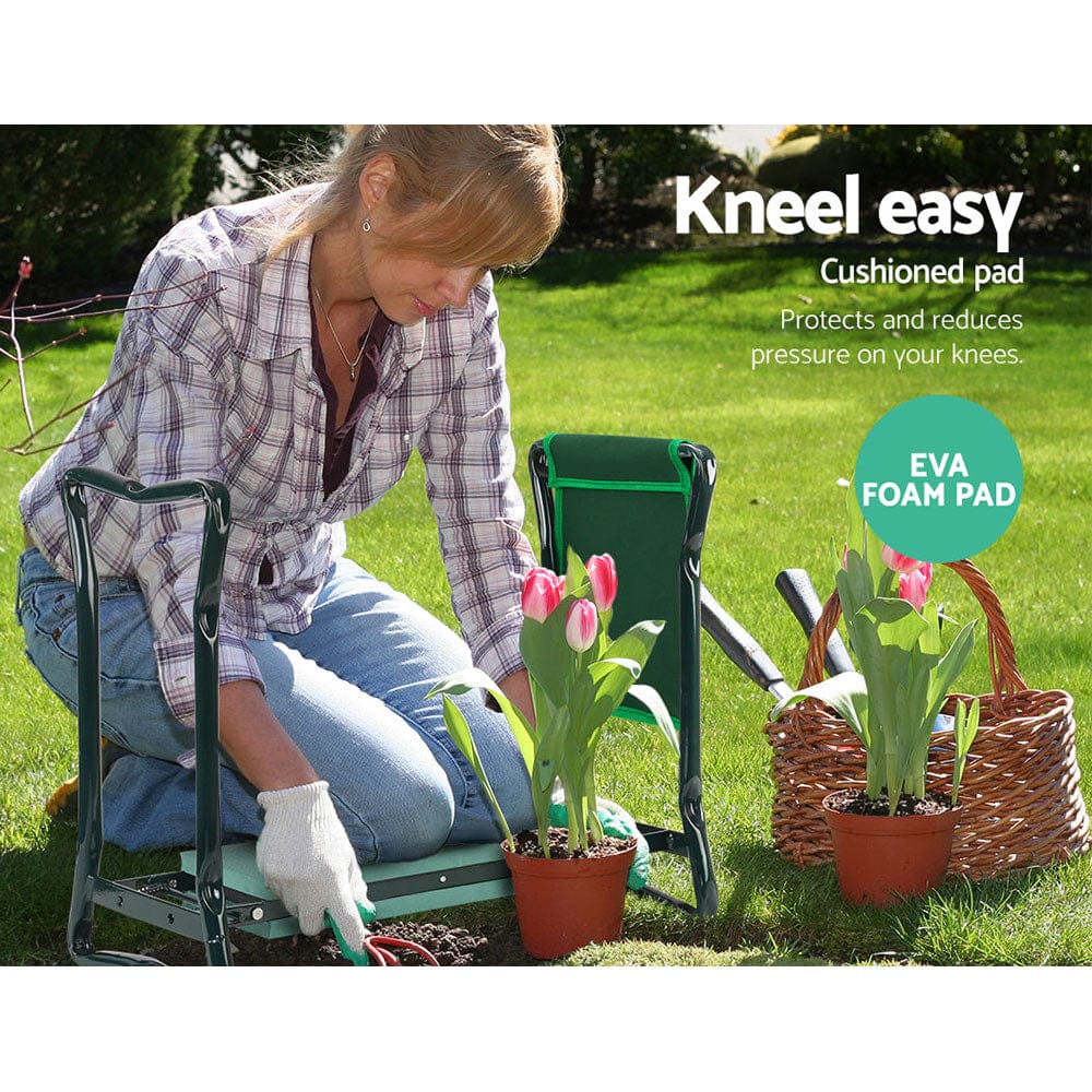 Gardeon Furniture > Outdoor > Outdoor Benches Gardeon Garden Kneeler 3-in-1 Padded Seat Stool Outdoor Bench Knee Pad Foldable