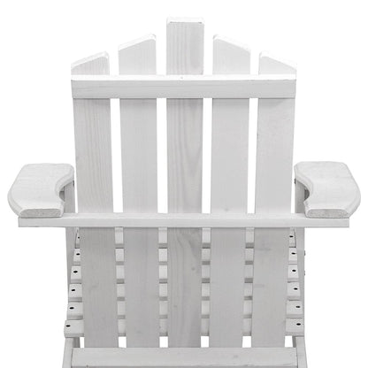 Gardeon Furniture > Outdoor > Outdoor Chairs Gardeon 2PC Adirondack Outdoor Table and Chair Wooden Beach Chair Patio Furniture White