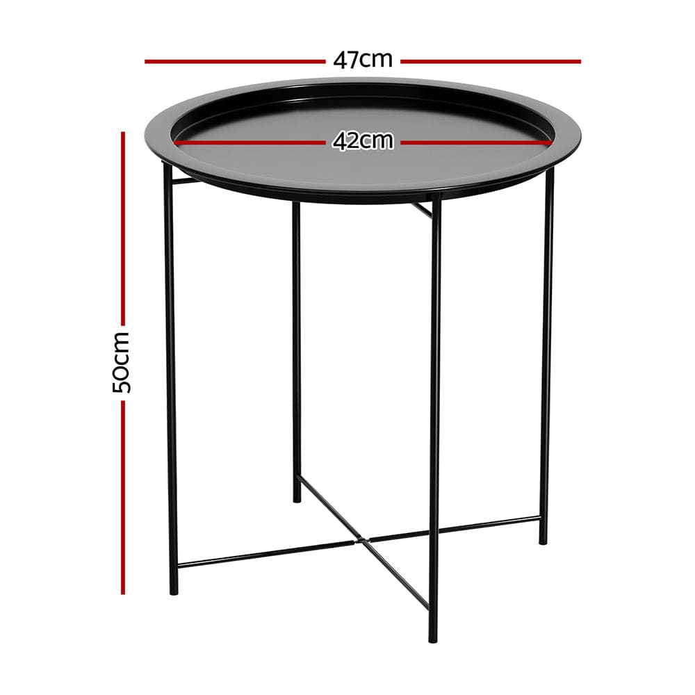 Gardeon Furniture > Outdoor > Outdoor Chairs Gardeon Coffee Side Table Steel Outdoor Furniture Indoor Desk Patio Garden