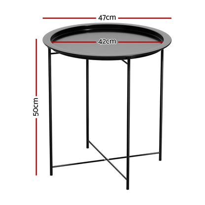 Gardeon Furniture > Outdoor > Outdoor Chairs Gardeon Coffee Side Table Steel Outdoor Furniture Indoor Desk Patio Garden