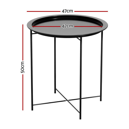 Gardeon Furniture > Outdoor > Outdoor Chairs Gardeon Coffee Side Table Steel Outdoor Furniture Indoor Desk Patio Garden