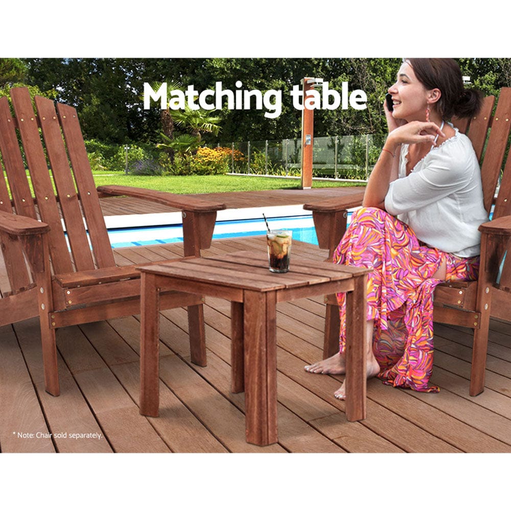 Gardeon Furniture > Outdoor > Outdoor Chairs Gardeon Coffee Side Table Wooden Desk Outdoor Furniture Camping Garden Brown