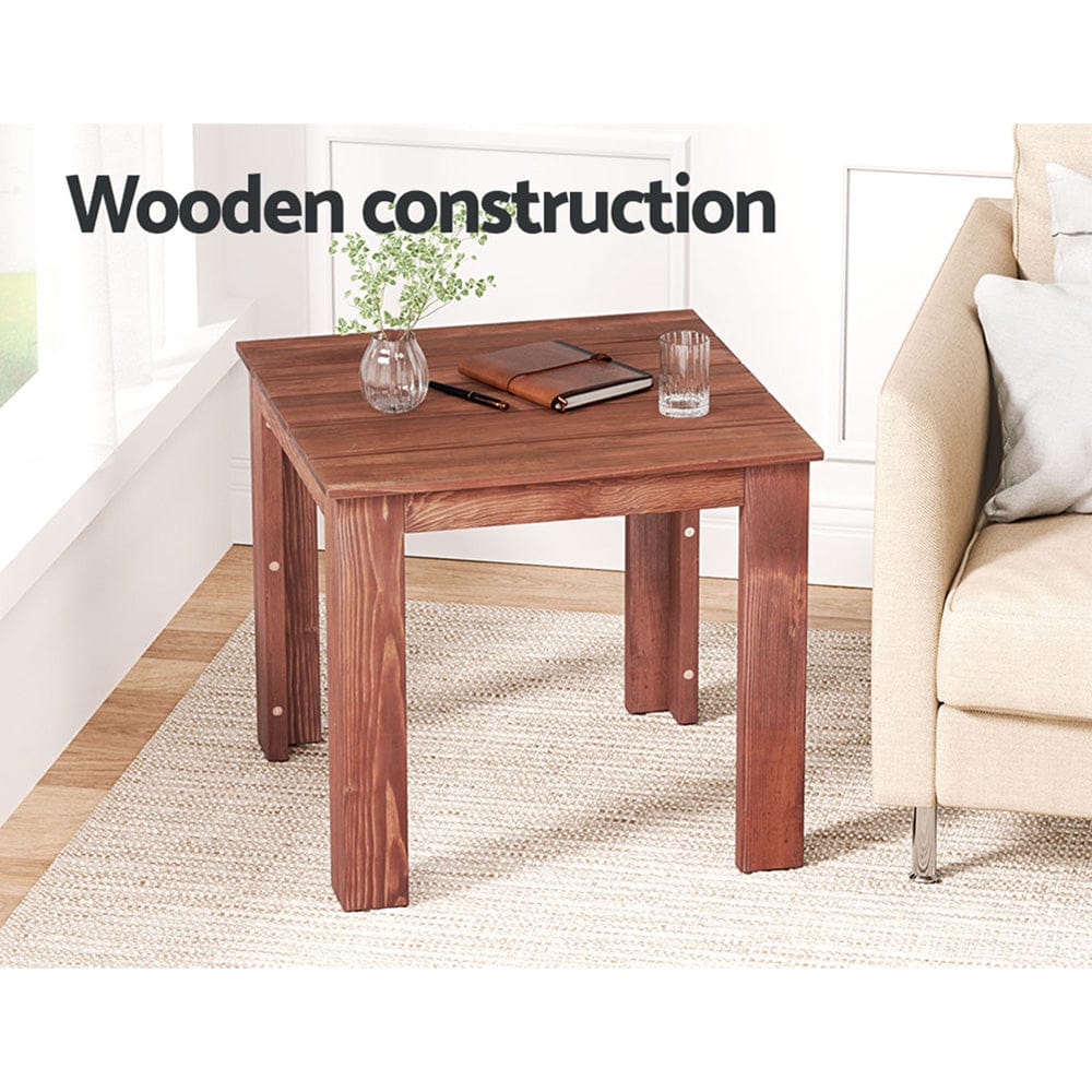 Gardeon Furniture > Outdoor > Outdoor Chairs Gardeon Coffee Side Table Wooden Desk Outdoor Furniture Camping Garden Brown