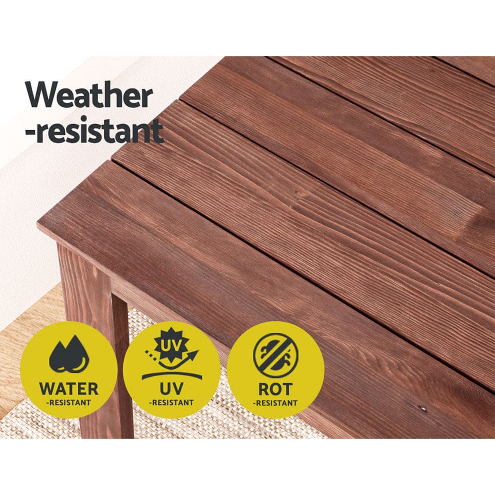 Gardeon Furniture > Outdoor > Outdoor Chairs Gardeon Coffee Side Table Wooden Desk Outdoor Furniture Camping Garden Brown