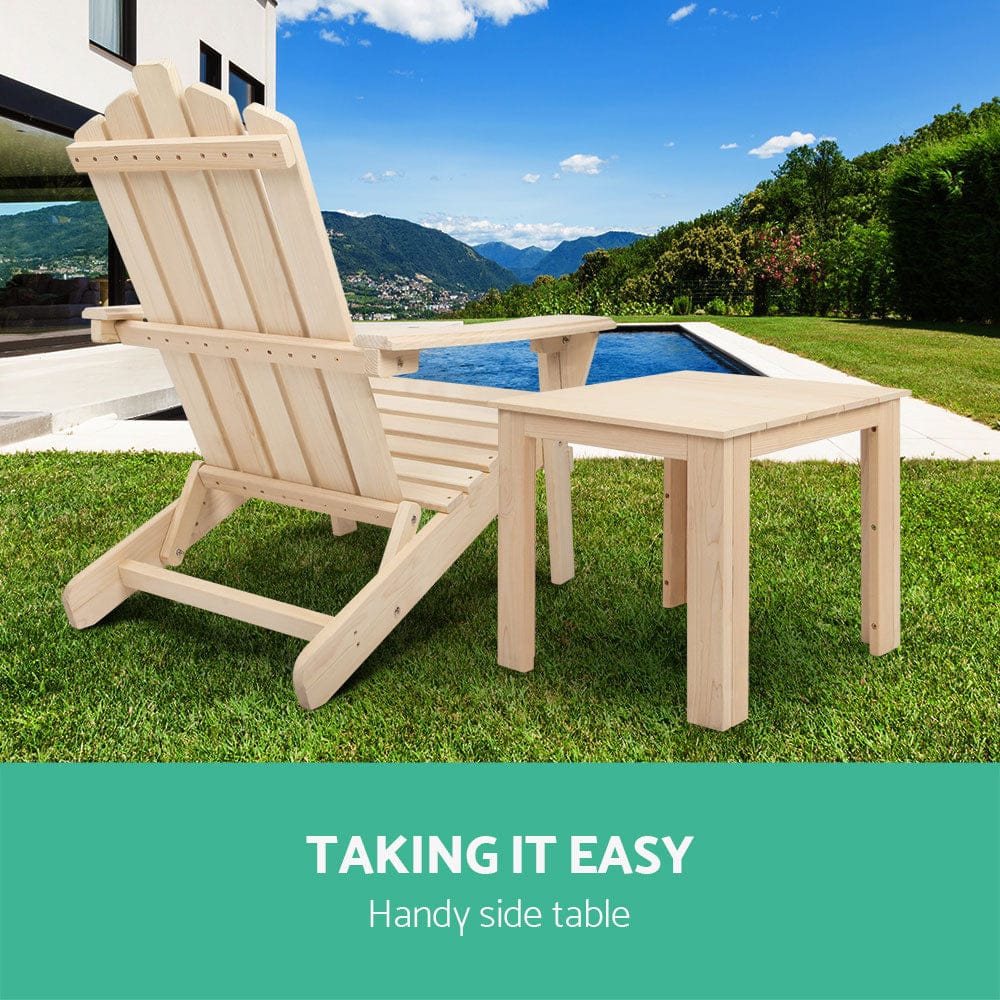Gardeon Furniture > Outdoor > Outdoor Chairs Gardeon Coffee Side Table Wooden Desk Outdoor Furniture Camping Garden Natural