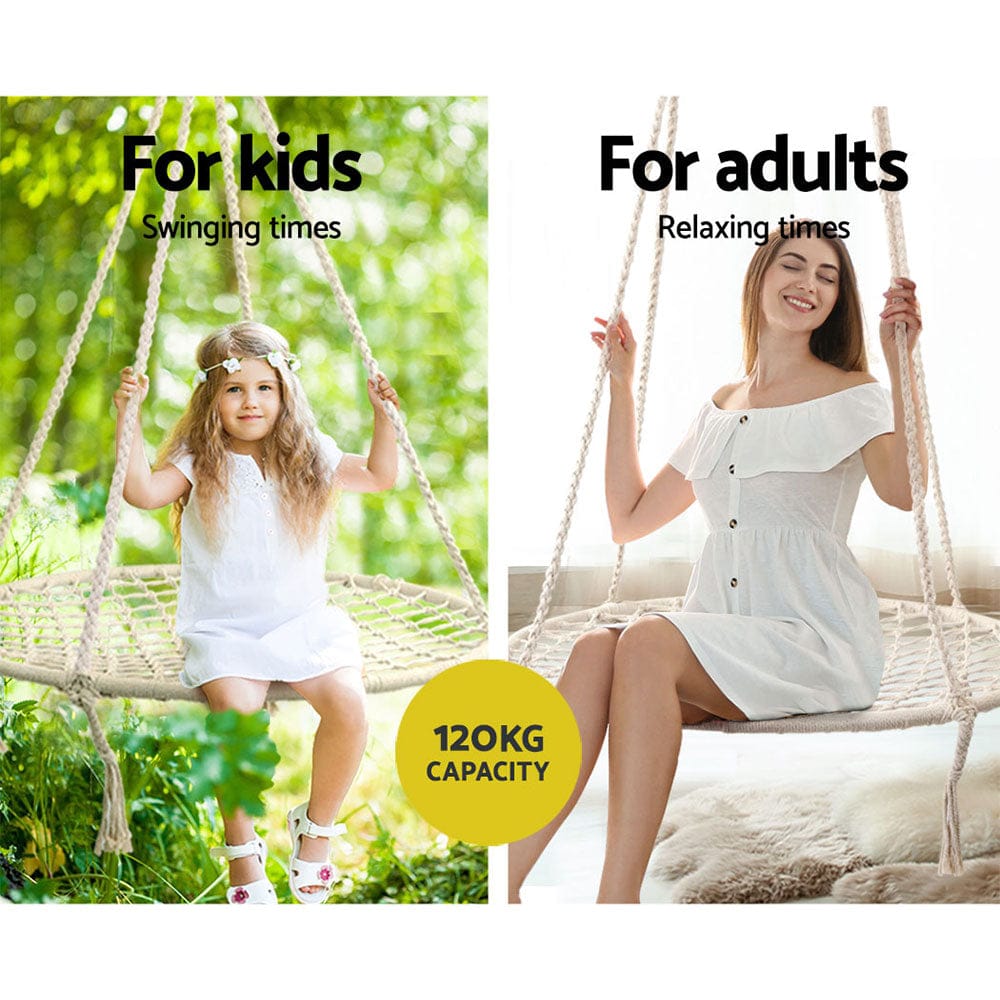 Gardeon Furniture > Outdoor > Outdoor Chairs Gardeon Hammock Chair Outdoor Tree Swing Nest Web Hanging Seat 100cm