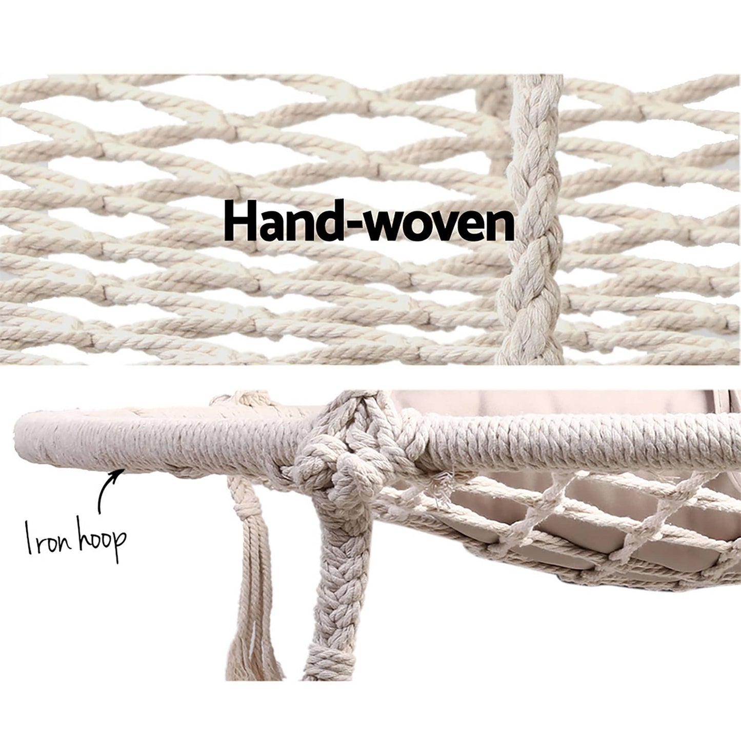 Gardeon Furniture > Outdoor > Outdoor Chairs Gardeon Hammock Chair Outdoor Tree Swing Nest Web Hanging Seat 100cm