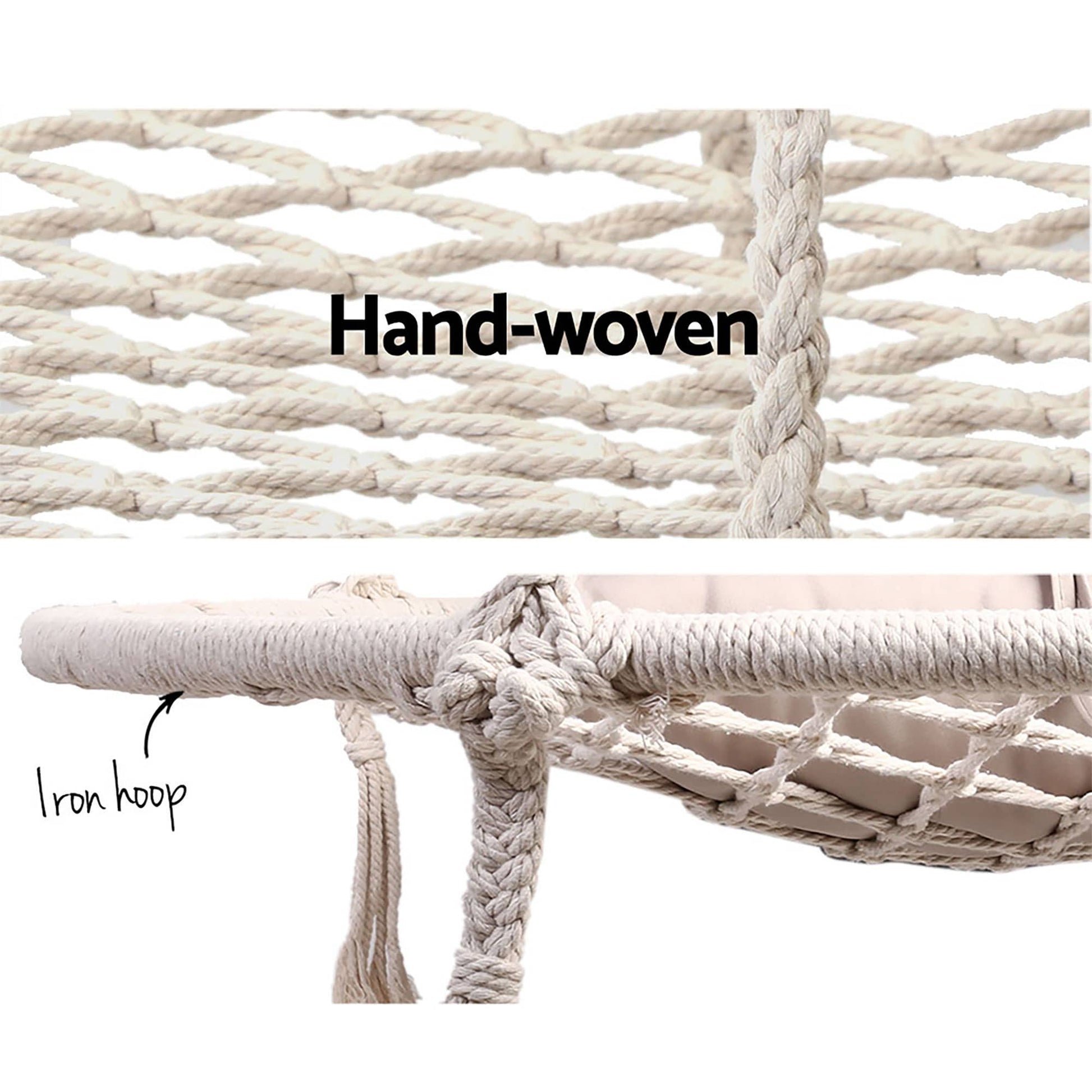 Gardeon Furniture > Outdoor > Outdoor Chairs Gardeon Hammock Chair Outdoor Tree Swing Nest Web Hanging Seat 100cm