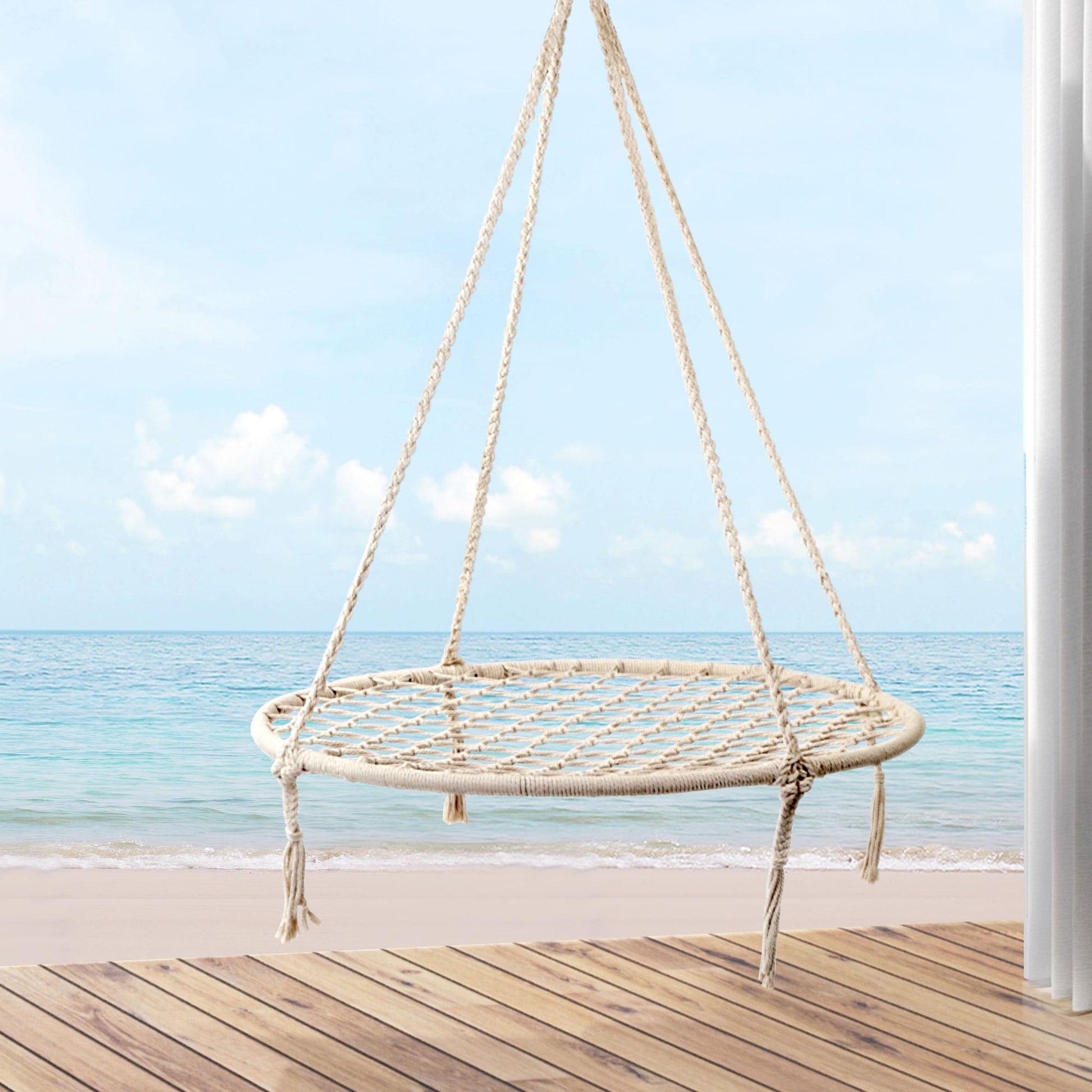 Gardeon Furniture > Outdoor > Outdoor Chairs Gardeon Hammock Chair Outdoor Tree Swing Nest Web Hanging Seat 100cm