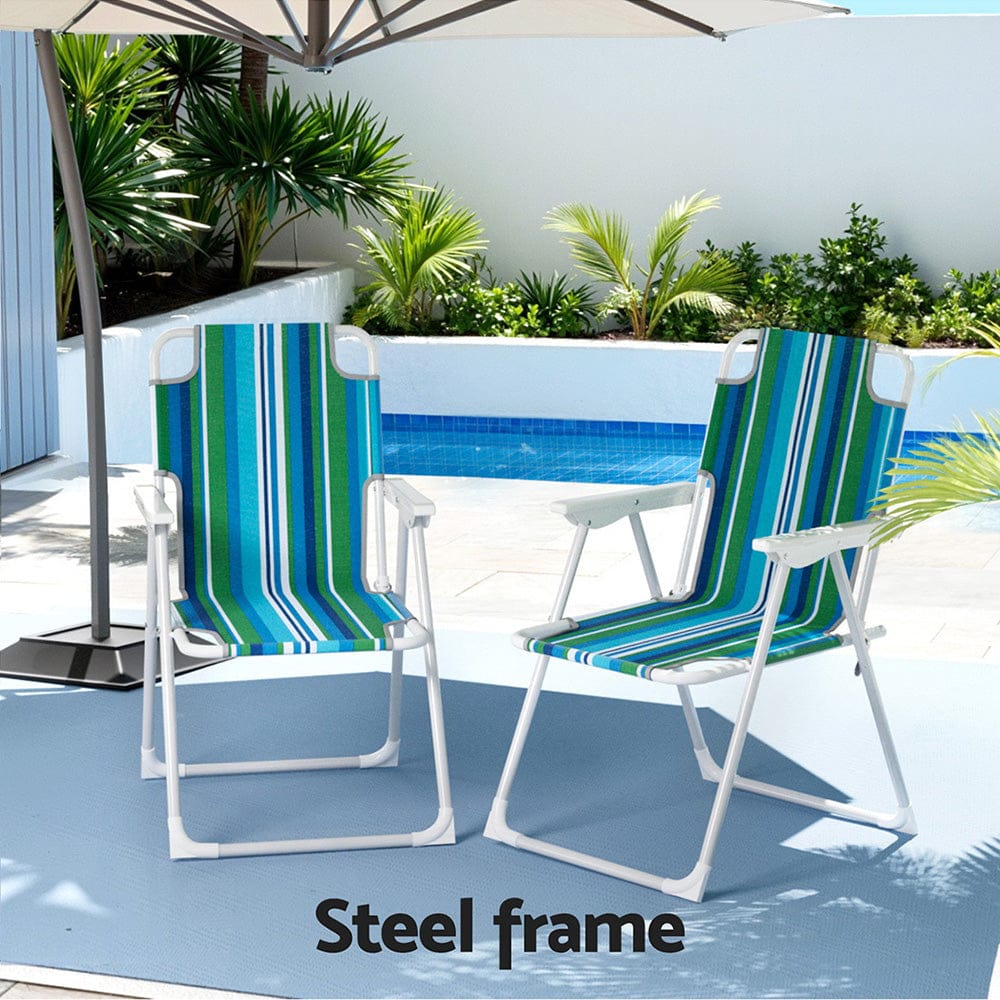 Gardeon Furniture > Outdoor > Outdoor Chairs Gardeon Outdoor Chairs Folding Camping Chair Steel Portable Patio Furniture