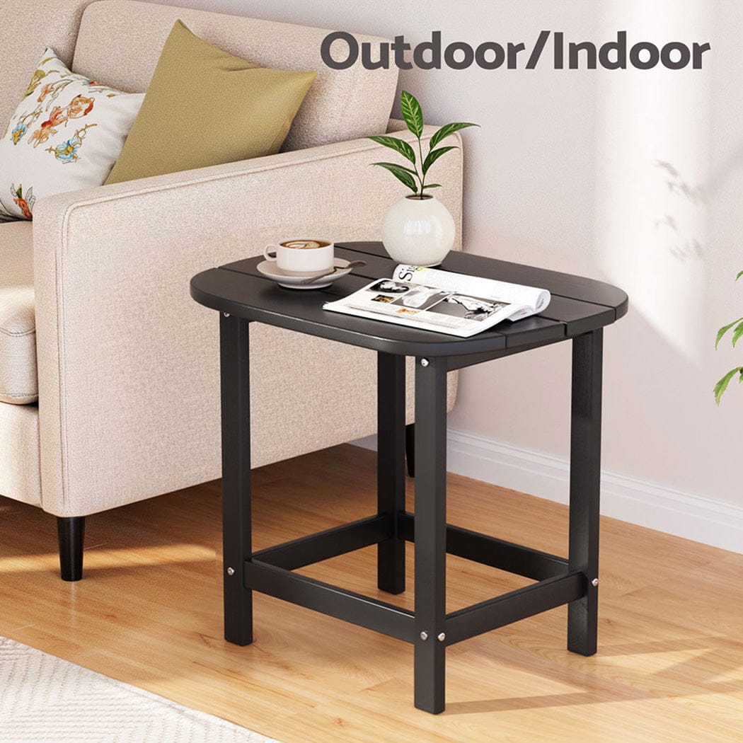 Gardeon Furniture > Outdoor > Outdoor Chairs Gardeon Outdoor Coffee Side Table HDPE Desk Patio Furniture Camping Garden Black