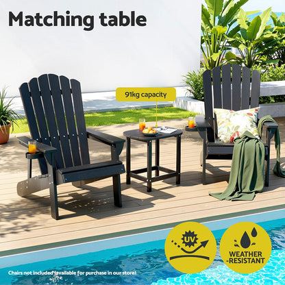 Gardeon Furniture > Outdoor > Outdoor Chairs Gardeon Outdoor Coffee Side Table HDPE Desk Patio Furniture Camping Garden Black