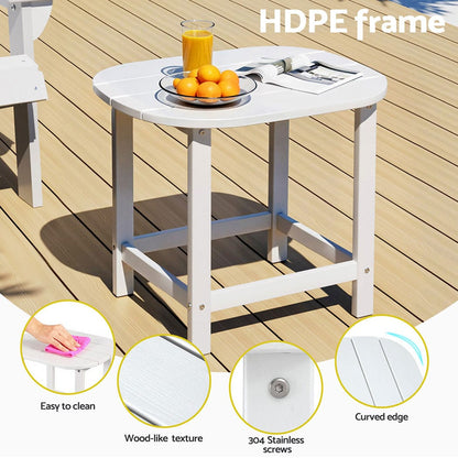 Gardeon Furniture > Outdoor > Outdoor Chairs Gardeon Outdoor Coffee Side Table HDPE Desk Patio Furniture Camping Garden White