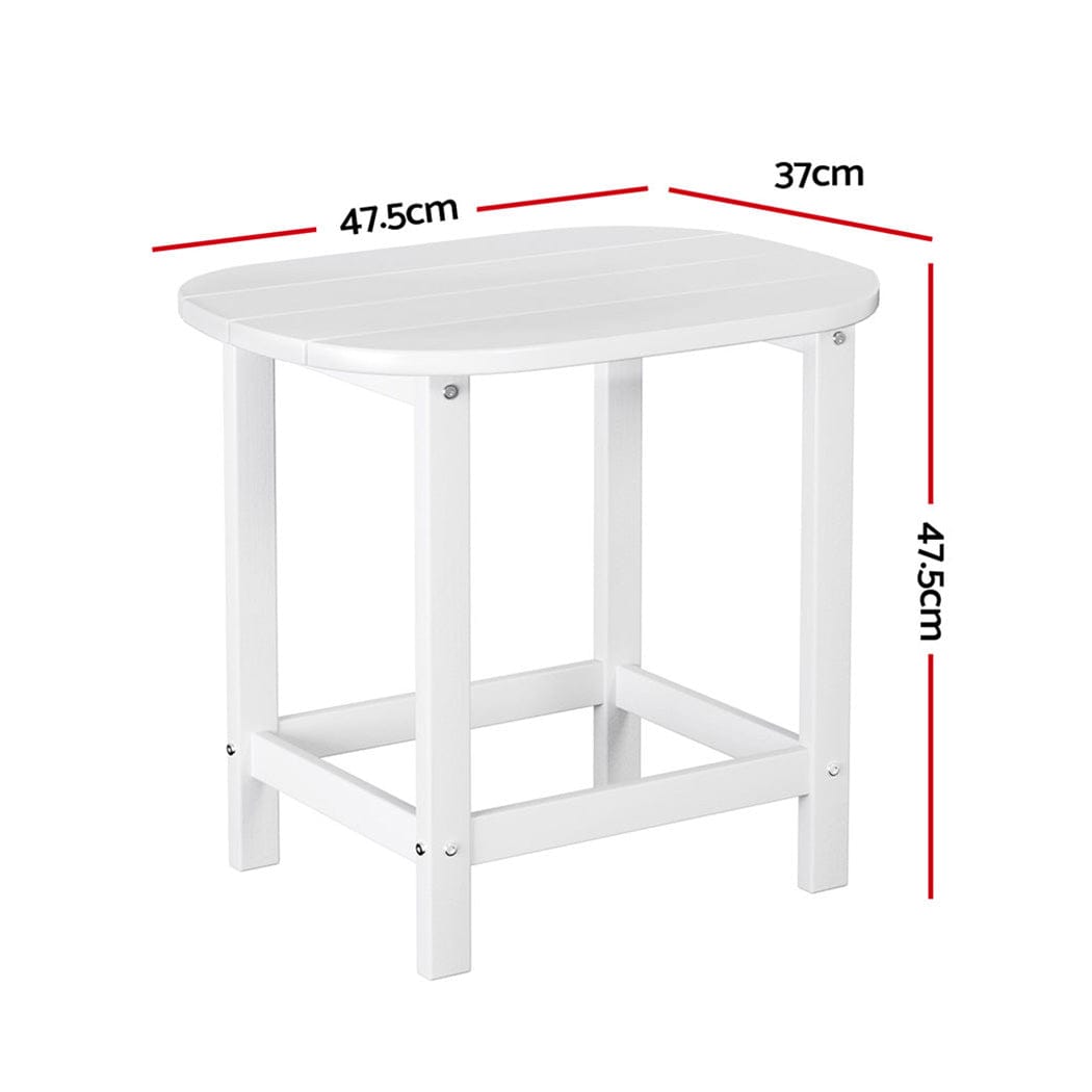 Gardeon Furniture > Outdoor > Outdoor Chairs Gardeon Outdoor Coffee Side Table HDPE Desk Patio Furniture Camping Garden White