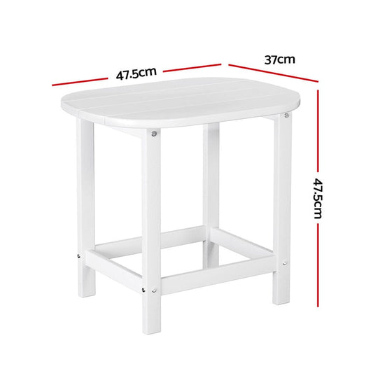 Gardeon Furniture > Outdoor > Outdoor Chairs Gardeon Outdoor Coffee Side Table HDPE Desk Patio Furniture Camping Garden White
