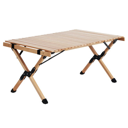 Gardeon Furniture > Outdoor > Outdoor Chairs Gardeon Outdoor Furniture Wooden Egg Roll Picnic Table Camping Desk 90CM