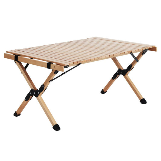 Gardeon Furniture > Outdoor > Outdoor Chairs Gardeon Outdoor Furniture Wooden Egg Roll Picnic Table Camping Desk 90CM