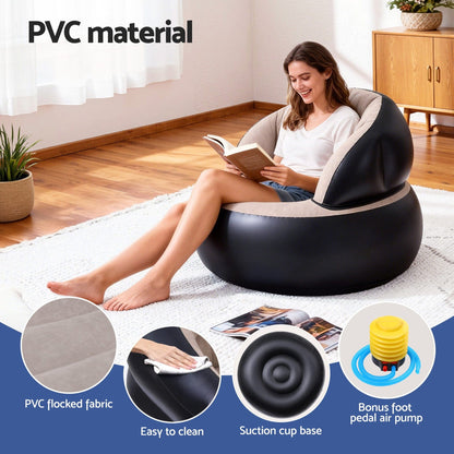 Gardeon Furniture > Outdoor > Outdoor Sofas & Lounge Sets Gardeon Inflatable Chair Blow Up Folding Air Chairs Sofa for Camping with Pump