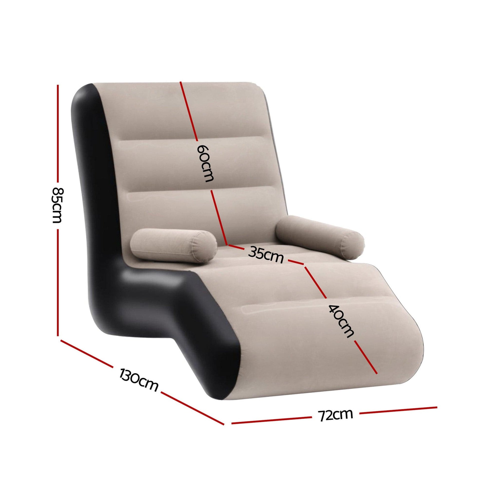Gardeon Furniture > Outdoor > Outdoor Sofas & Lounge Sets Gardeon Inflatable Chair Sun Lounger Blow Up Folding Air Chairs Sofa for Camping with Pump