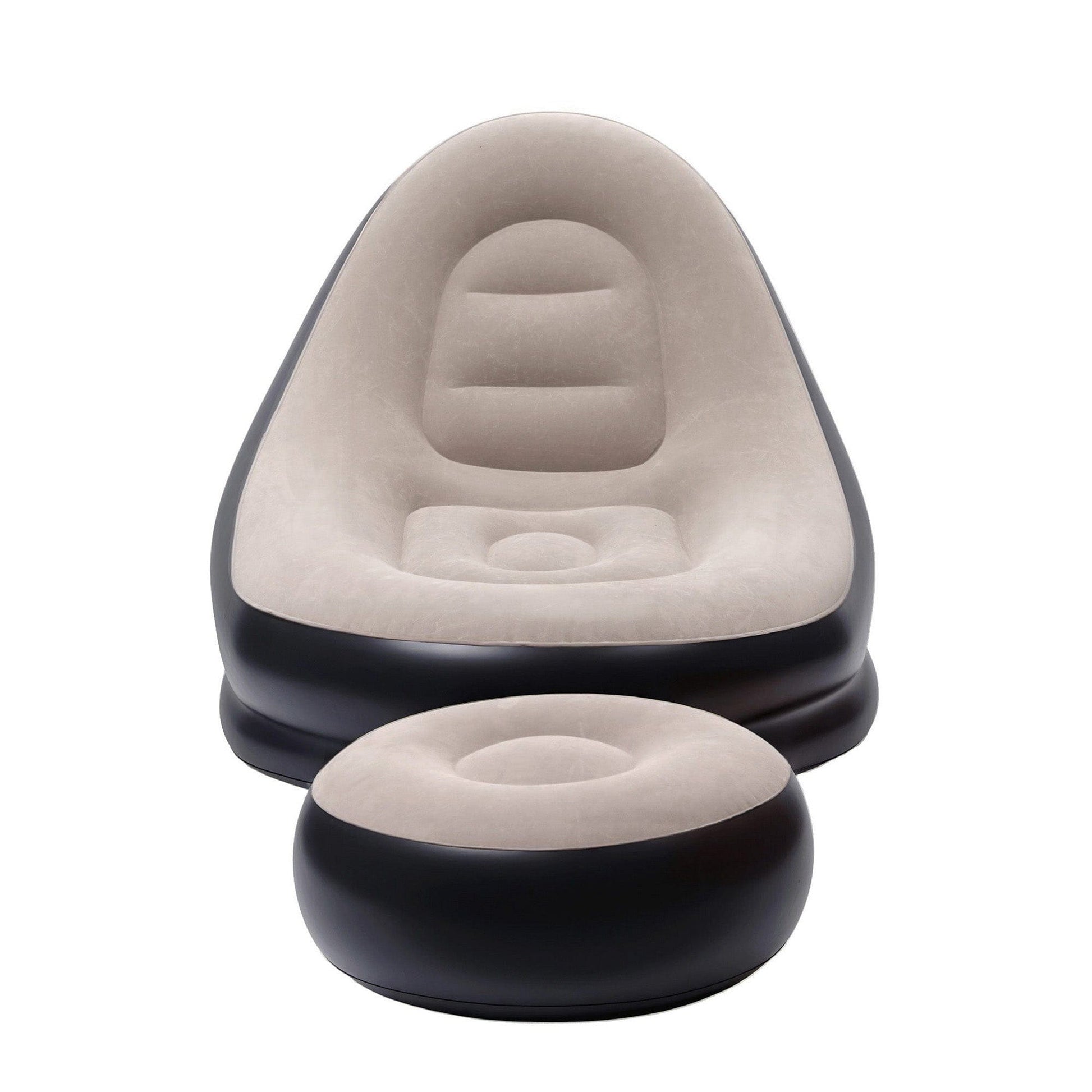 Gardeon Furniture > Outdoor > Outdoor Sofas & Lounge Sets Gardeon Inflatable Chair with Ottoman Air Sofa Blow Up Air Chair for Camping with Pump