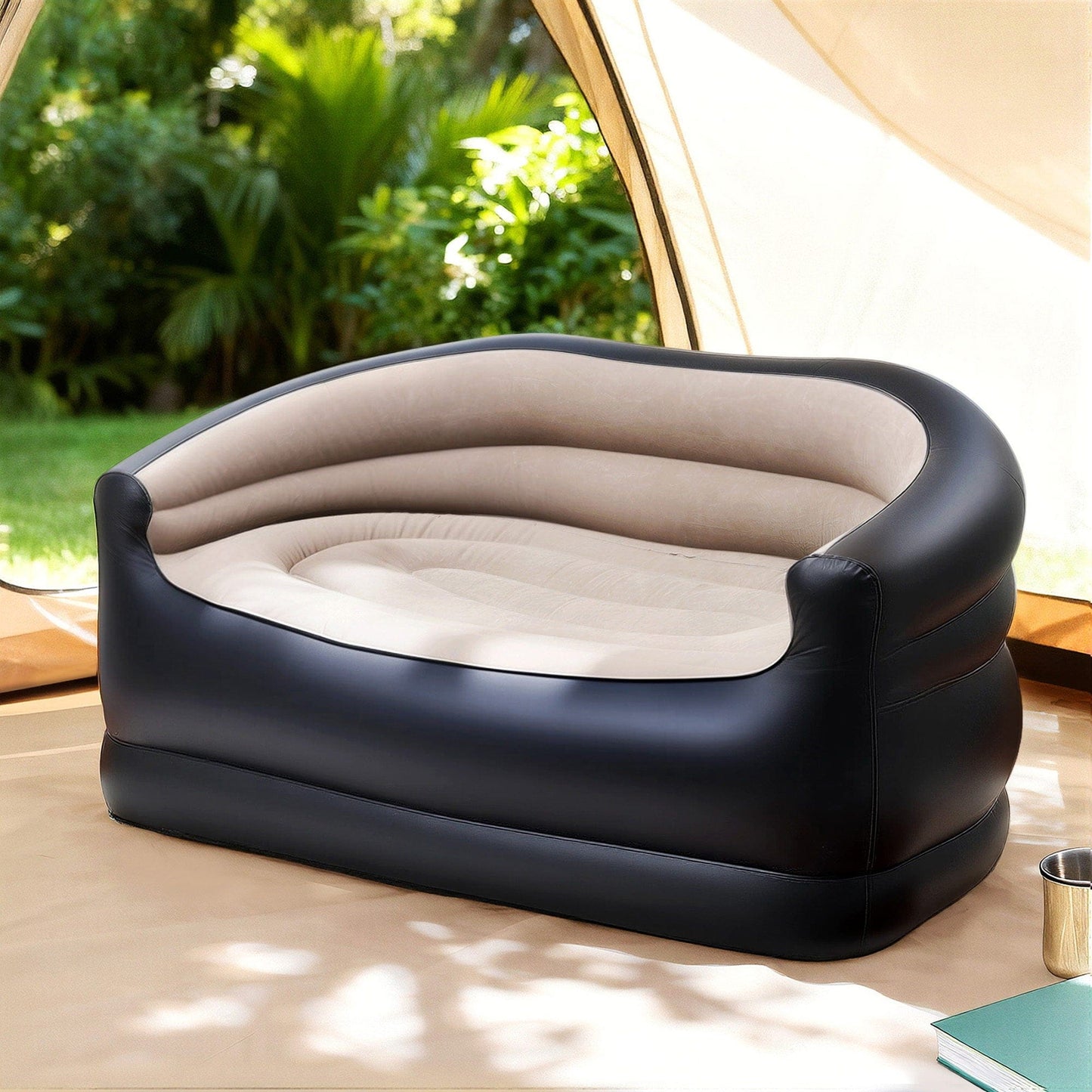 Gardeon Furniture > Outdoor > Outdoor Sofas & Lounge Sets Gardeon Outdoor Air Sofa Inflatable Couch Two-Seater Lounge Chair with Pump Blow Up Couches for Camping