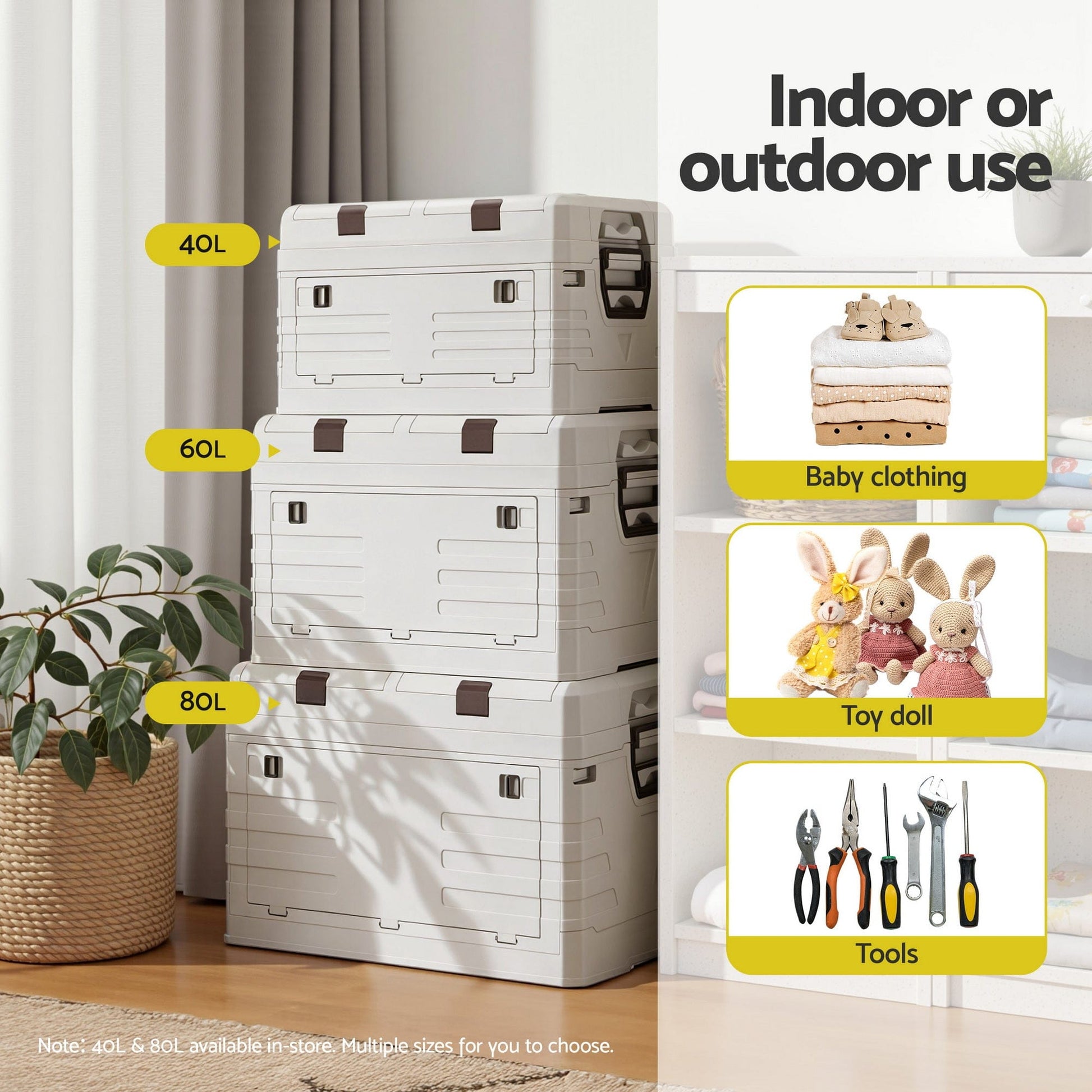 Gardeon Furniture > Outdoor > Outdoor Storage Boxes Gardeon 60L Outdoor Storage Box Foldable Camping Collapsible Bins Organizer