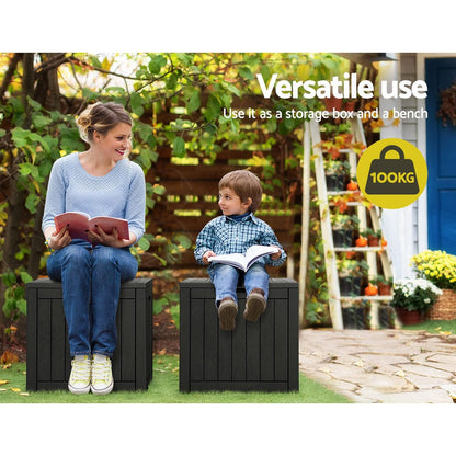 Gardeon Furniture > Outdoor > Outdoor Storage Boxes Gardeon Outdoor Storage Box 118L Container Lockable Garden Toy Tool Shed Black