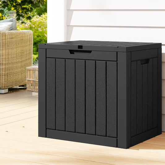 Gardeon Furniture > Outdoor > Outdoor Storage Boxes Gardeon Outdoor Storage Box 118L Container Lockable Garden Toy Tool Shed Black