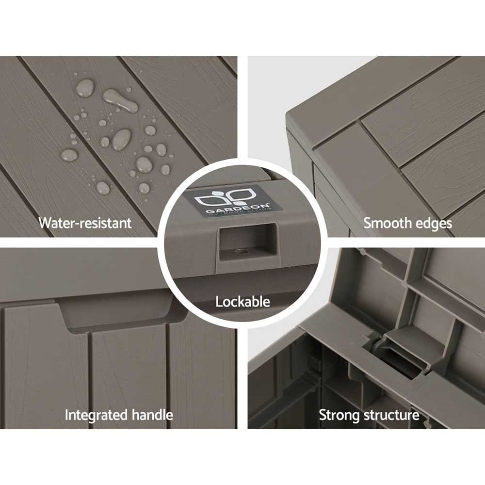 Gardeon Furniture > Outdoor > Outdoor Storage Boxes Gardeon Outdoor Storage Box 118L Container Lockable Garden Toy Tool Shed Grey