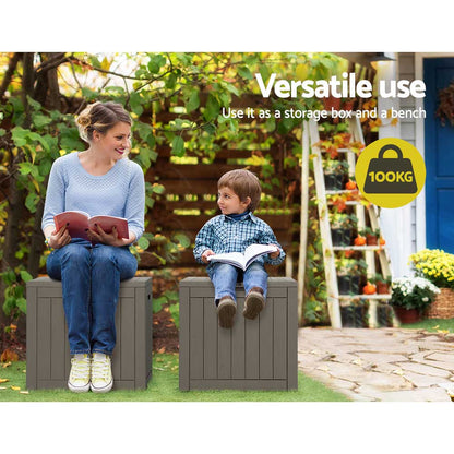 Gardeon Furniture > Outdoor > Outdoor Storage Boxes Gardeon Outdoor Storage Box 118L Container Lockable Garden Toy Tool Shed Grey