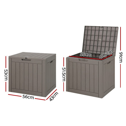 Gardeon Furniture > Outdoor > Outdoor Storage Boxes Gardeon Outdoor Storage Box 118L Container Lockable Garden Toy Tool Shed Grey