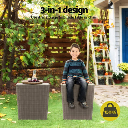 Gardeon Furniture > Outdoor > Outdoor Storage Boxes Gardeon Outdoor Storage Box 43L Container Side Table Garden Bench Tool Sheds